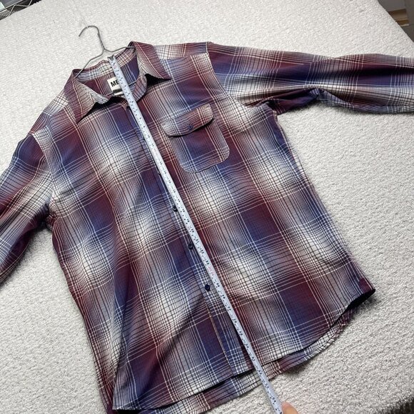 Mountain Equipment Co-op MEC light Hiking Button Shirt Men L Plaid Red / Blue - Picture 8 of 13